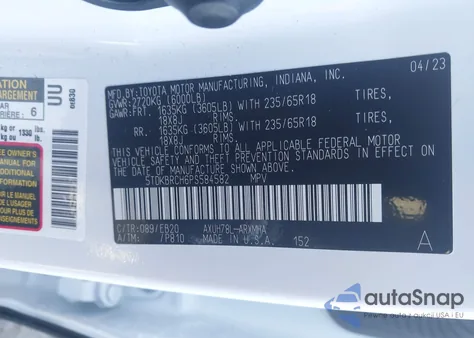 2023 Toyota Highlander Hybrid Xle из США, поврежденный, VIN 5TDKBRCH6PS584582